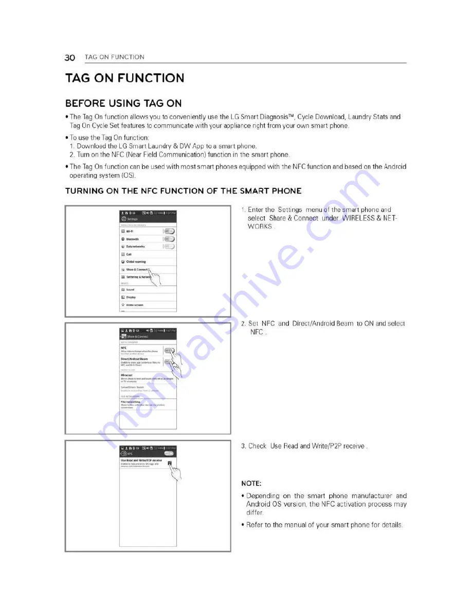 LG WT1501C Series Owner'S Manual Download Page 30