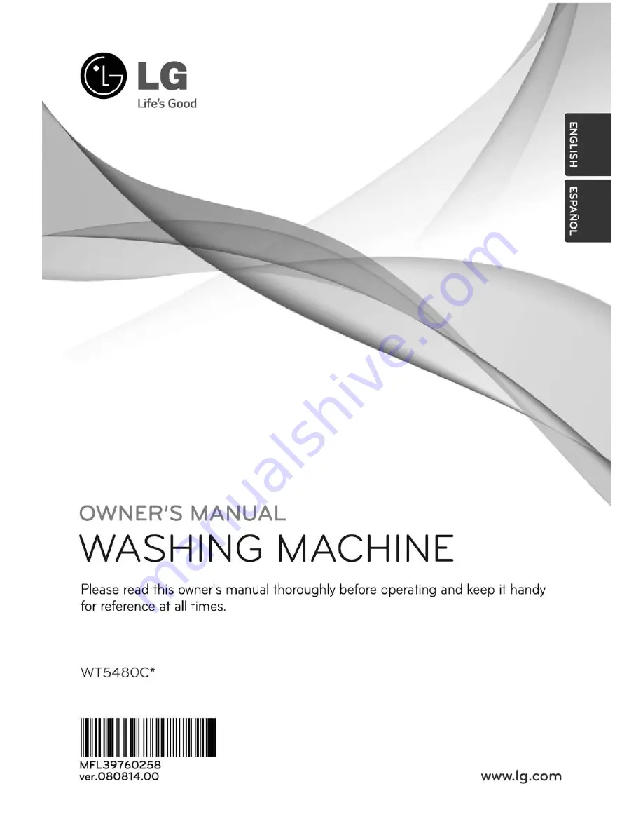 LG WT5480C Owner'S Manual Download Page 1