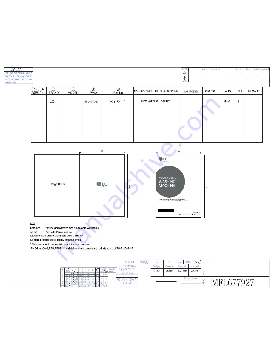 LG WTS6520 Owner'S Manual Download Page 1