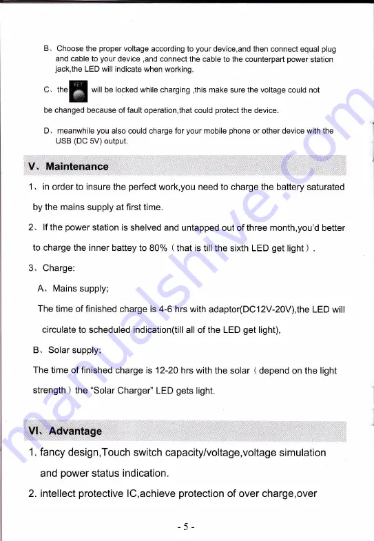 Li-polymer XQSC1203A Instruction Manual Download Page 6