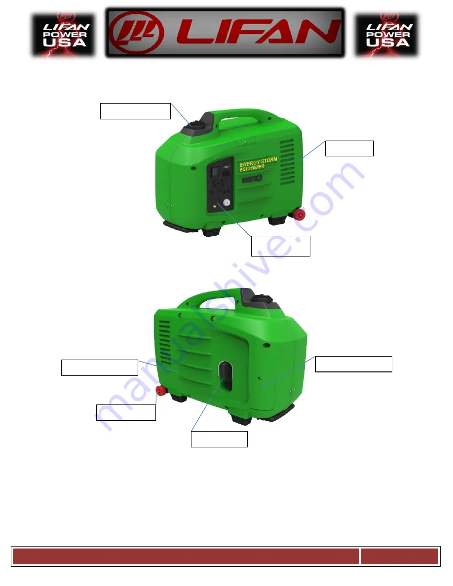 LIFAN	 Power USA ENERGY STORM ESI2500iER-EFI-CA Operating Instructions And Owner'S Manual Download Page 88