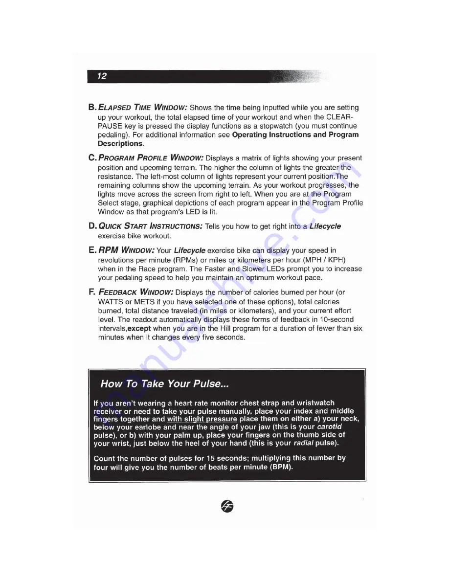 Life Fitness 4000 Operation Manual Download Page 14