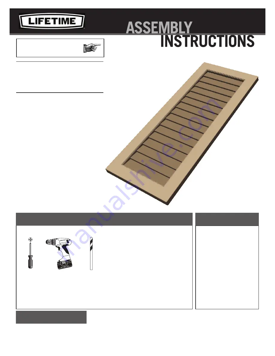 Lifetime 0111 Assembly Instructions Manual Download Page 1