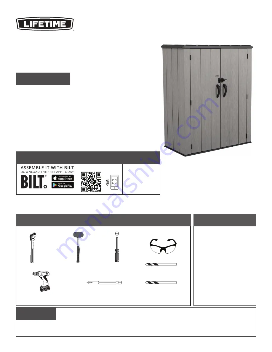 Lifetime 1500001 Assembly Instructions Manual Download Page 1