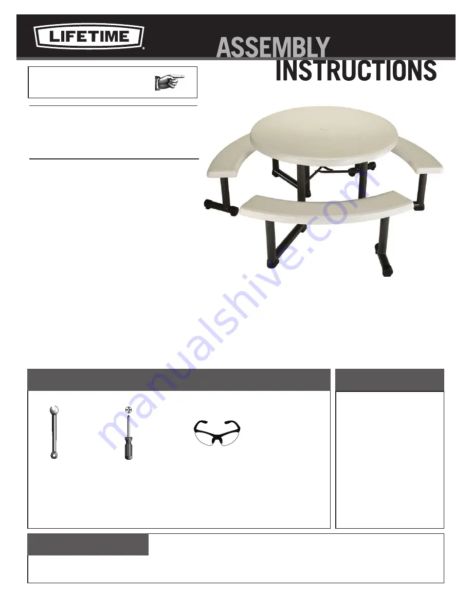 Lifetime 260205 Assembly Instructions Manual Download Page 1