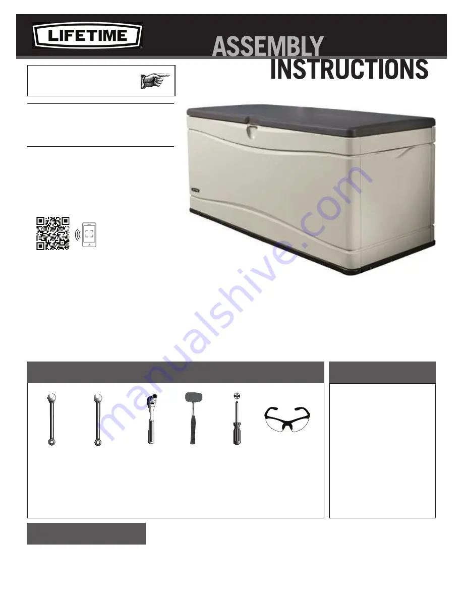 Lifetime 60012 Assembly Instructions Manual Download Page 1