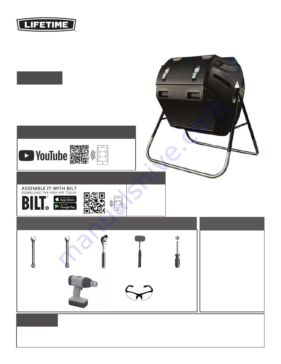 Lifetime 60058 Assembly Instructions Manual Download Page 1