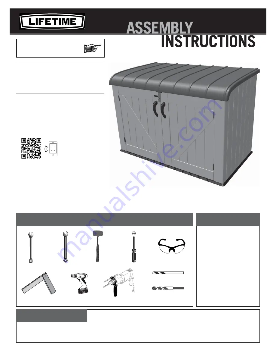 Lifetime 60170 Assembly Instructions Manual Download Page 1