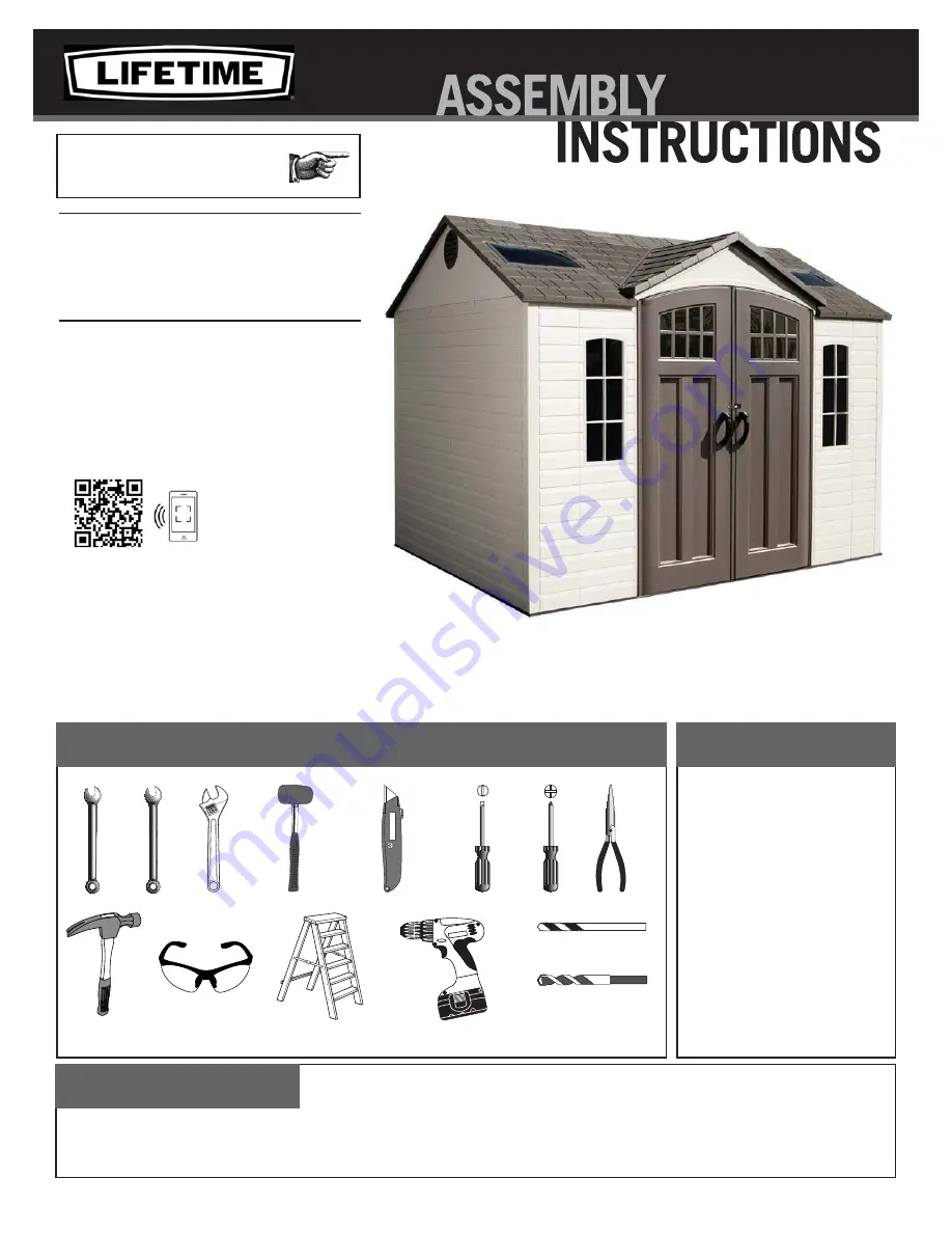 Lifetime 60178 Assembly Instructions Manual Download Page 1