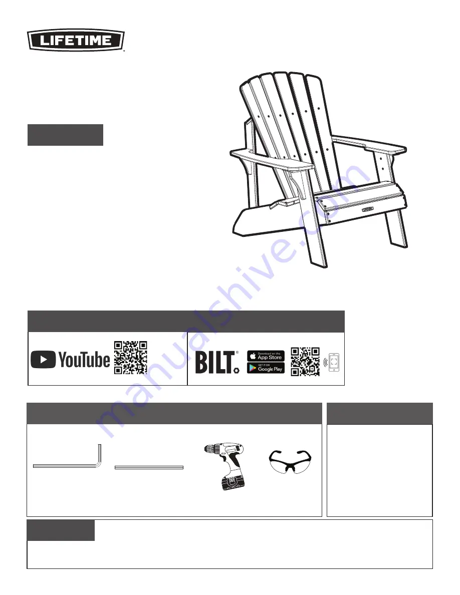 Lifetime 60289 Assembly Instructions Manual Download Page 1