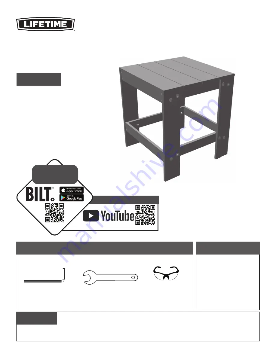 Lifetime 60292 Assembly Instructions Manual Download Page 1