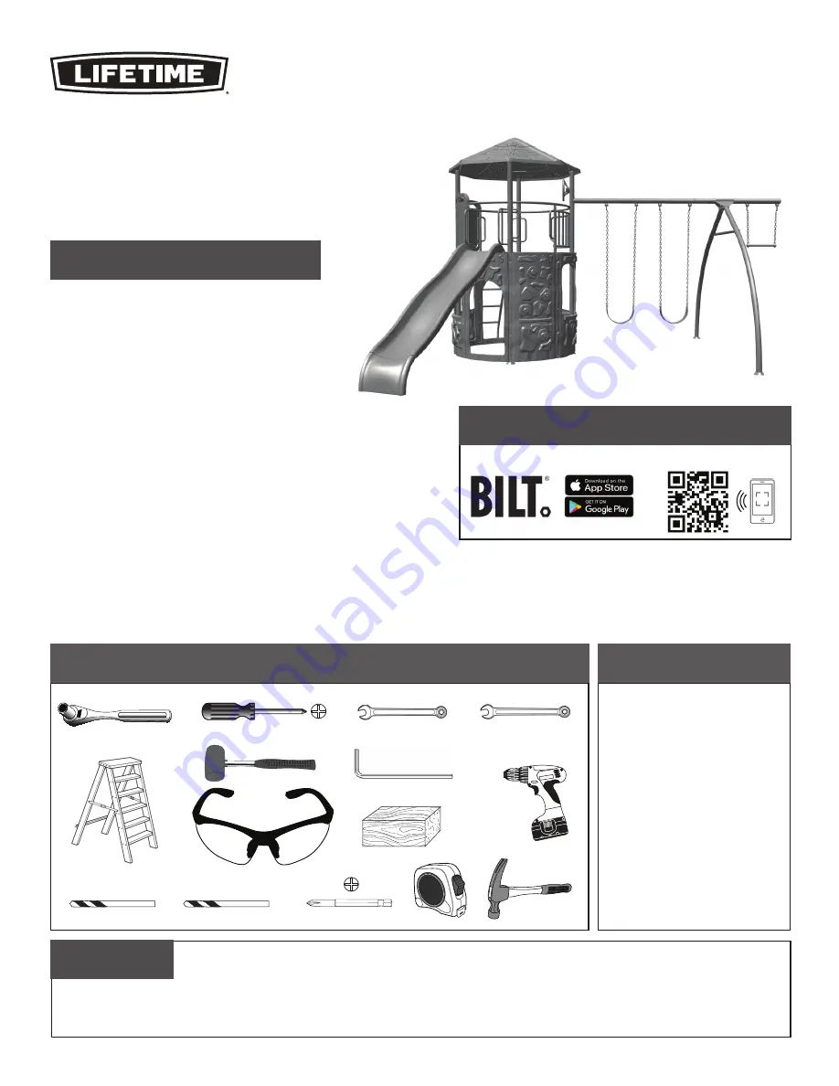 Lifetime ADVENTURE TOWER 90830 Assembly Instructions Manual Download Page 1