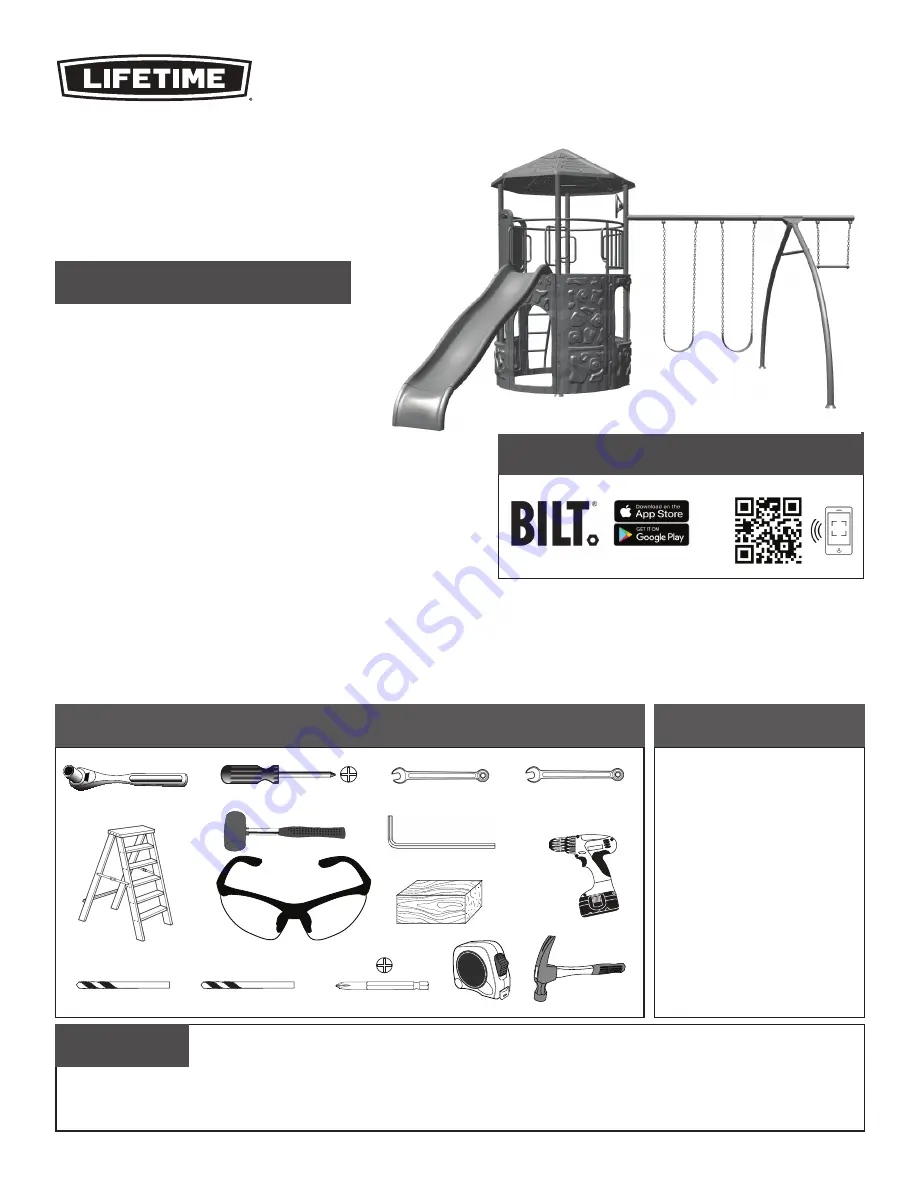 Lifetime ADVENTURE TOWER 90830 Assembly Instructions Manual Download Page 2