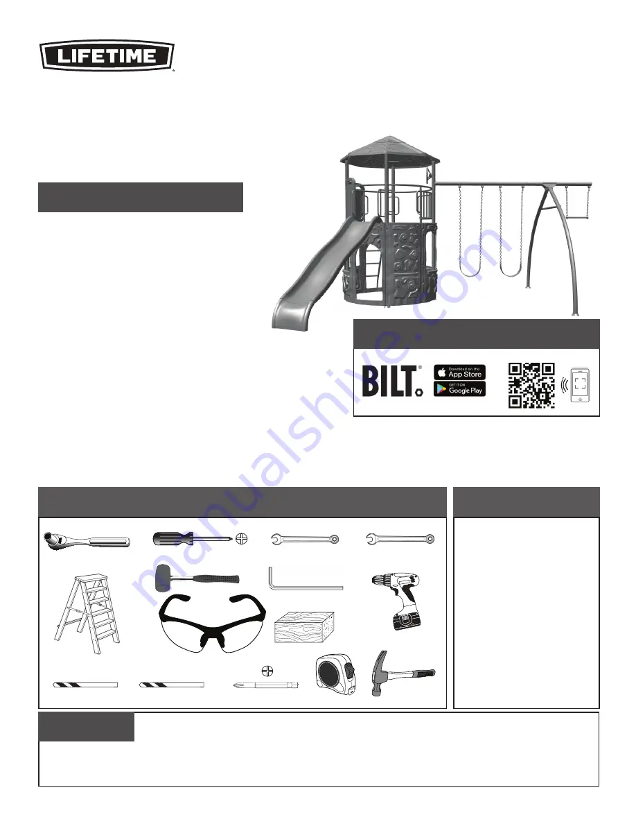 Lifetime ADVENTURE TOWER 90830 Assembly Instructions Manual Download Page 3