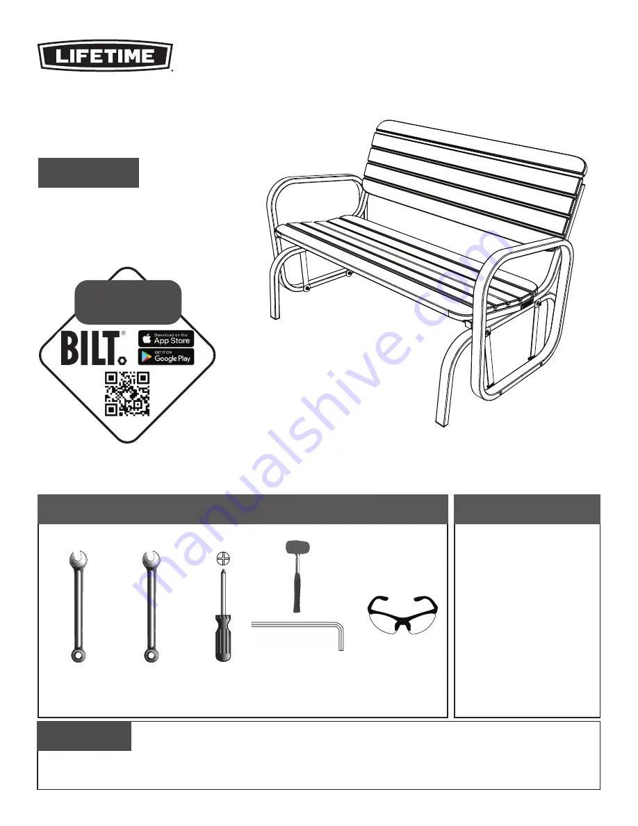 Lifetime GLIDER 60361 Assembly Instructions Manual Download Page 1