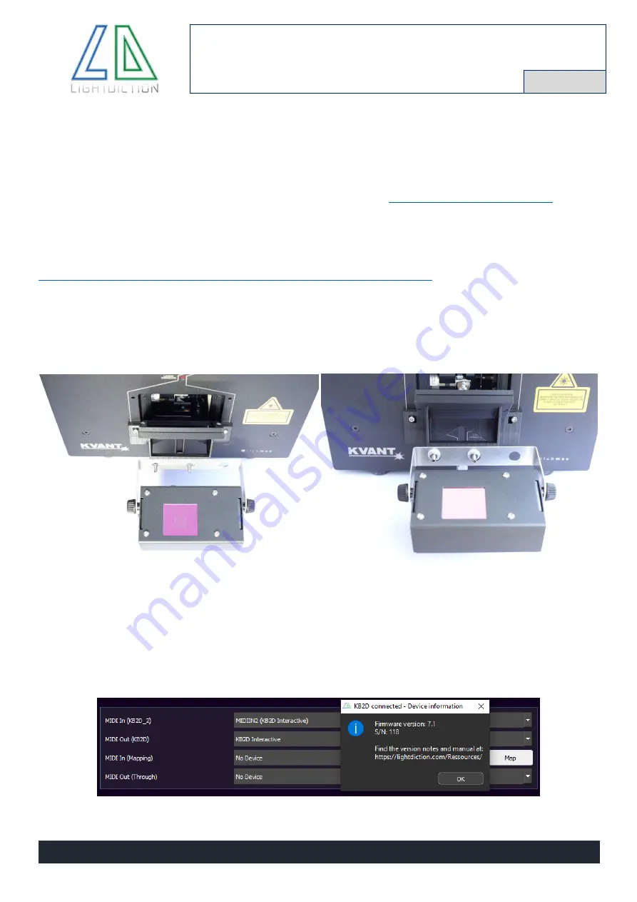 Lightdiction KB2D Quick Start Manual Download Page 1