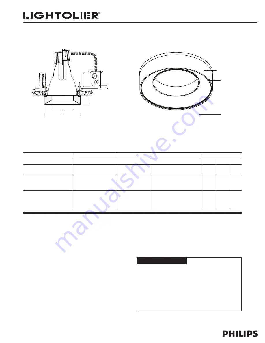 Lightolier D01 Specification Download Page 1