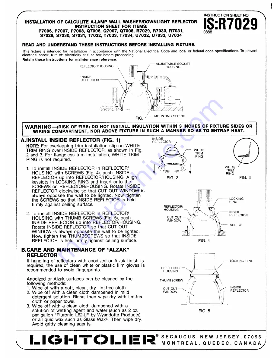 Lightolier P7006 Скачать руководство пользователя страница 1