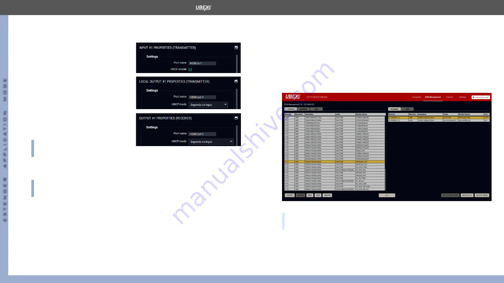 Lightware UBEX-PRO20-HDMI-F100 User Manual Download Page 48