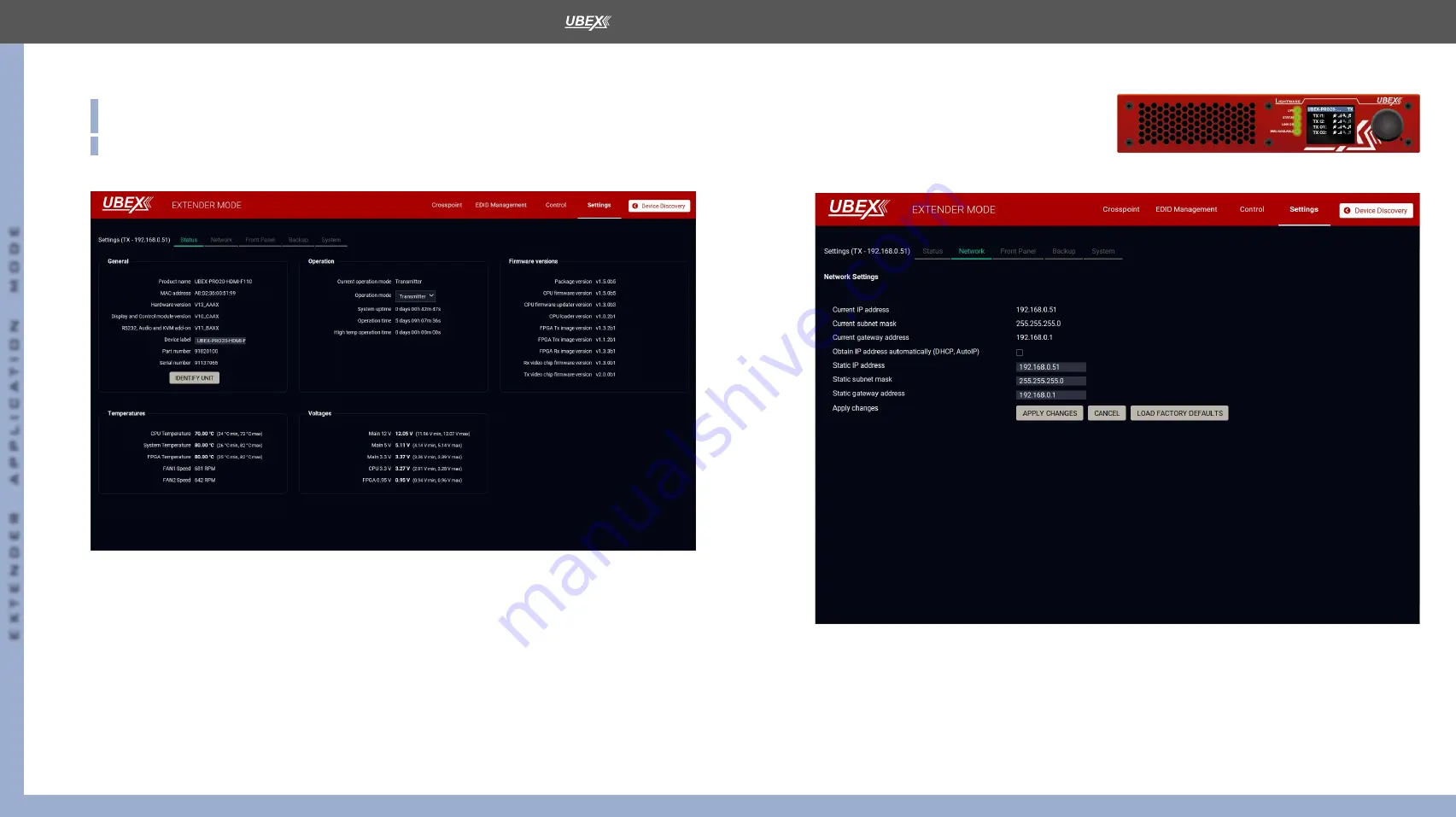 Lightware UBEX-PRO20-HDMI-F100 User Manual Download Page 89