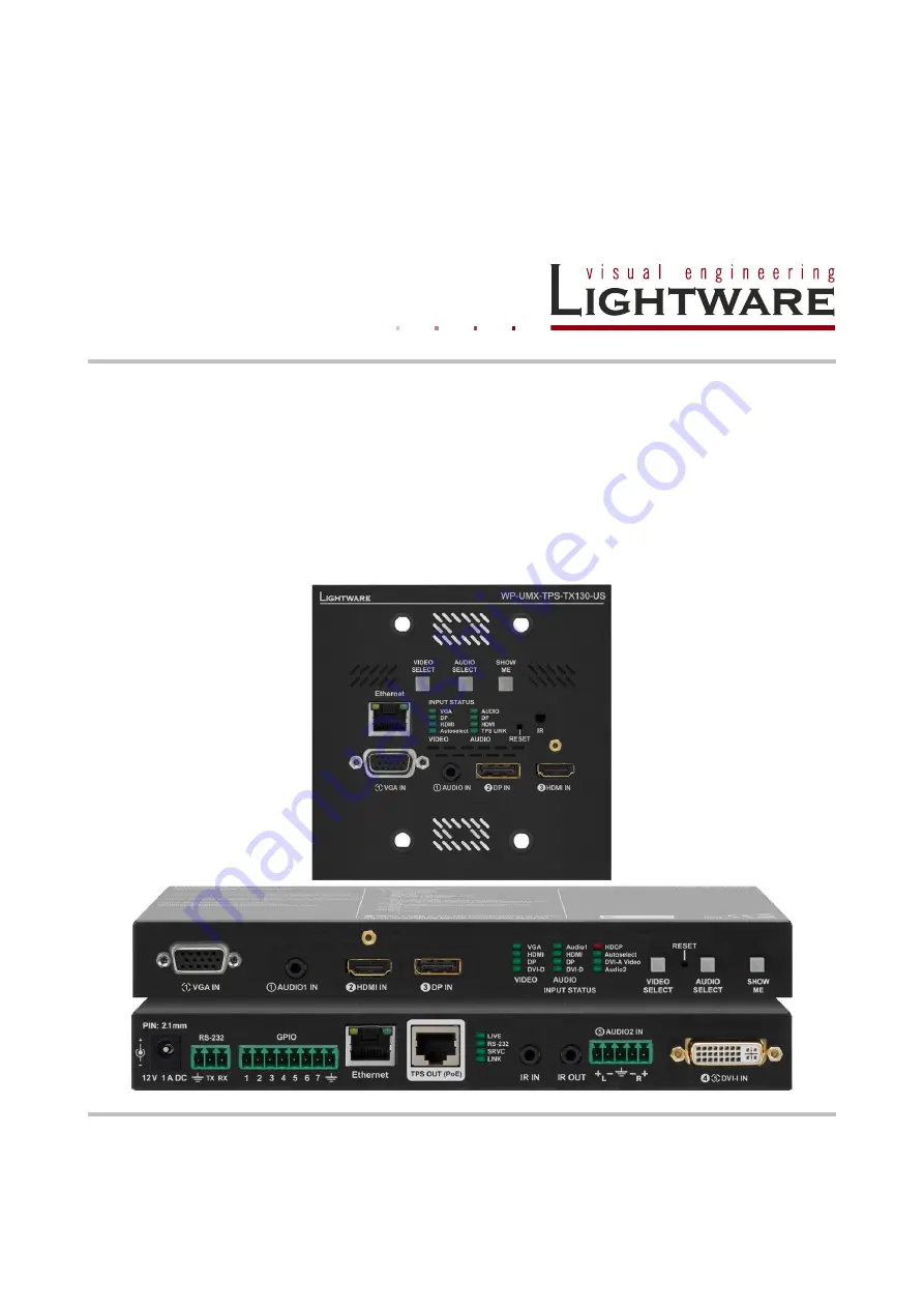 Lightware UMX-TPS-TX120 Скачать руководство пользователя страница 1