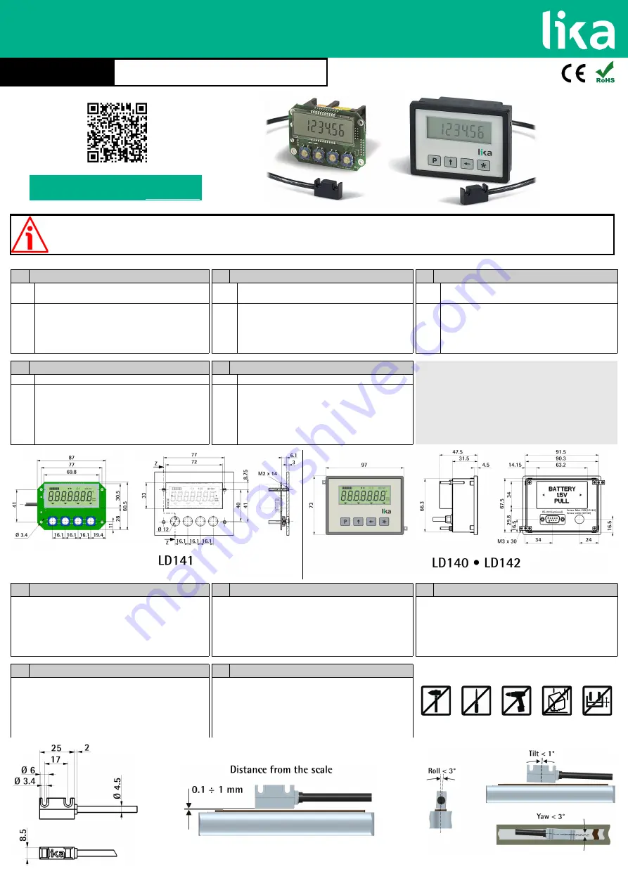 Lika LD140 Series Mounting Instructions Download Page 1