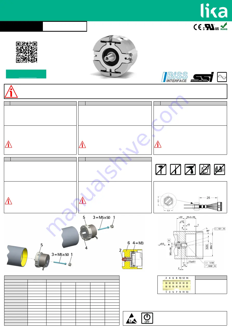 Lika ROTACOD ASB62 Series Mounting Instructions Download Page 1