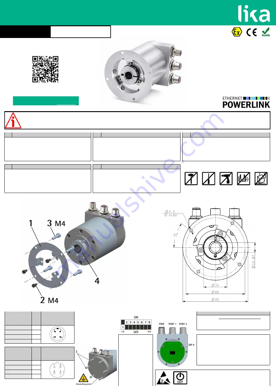 Lika Rotacod XAC81 PL Series Mounting Instructions Download Page 1