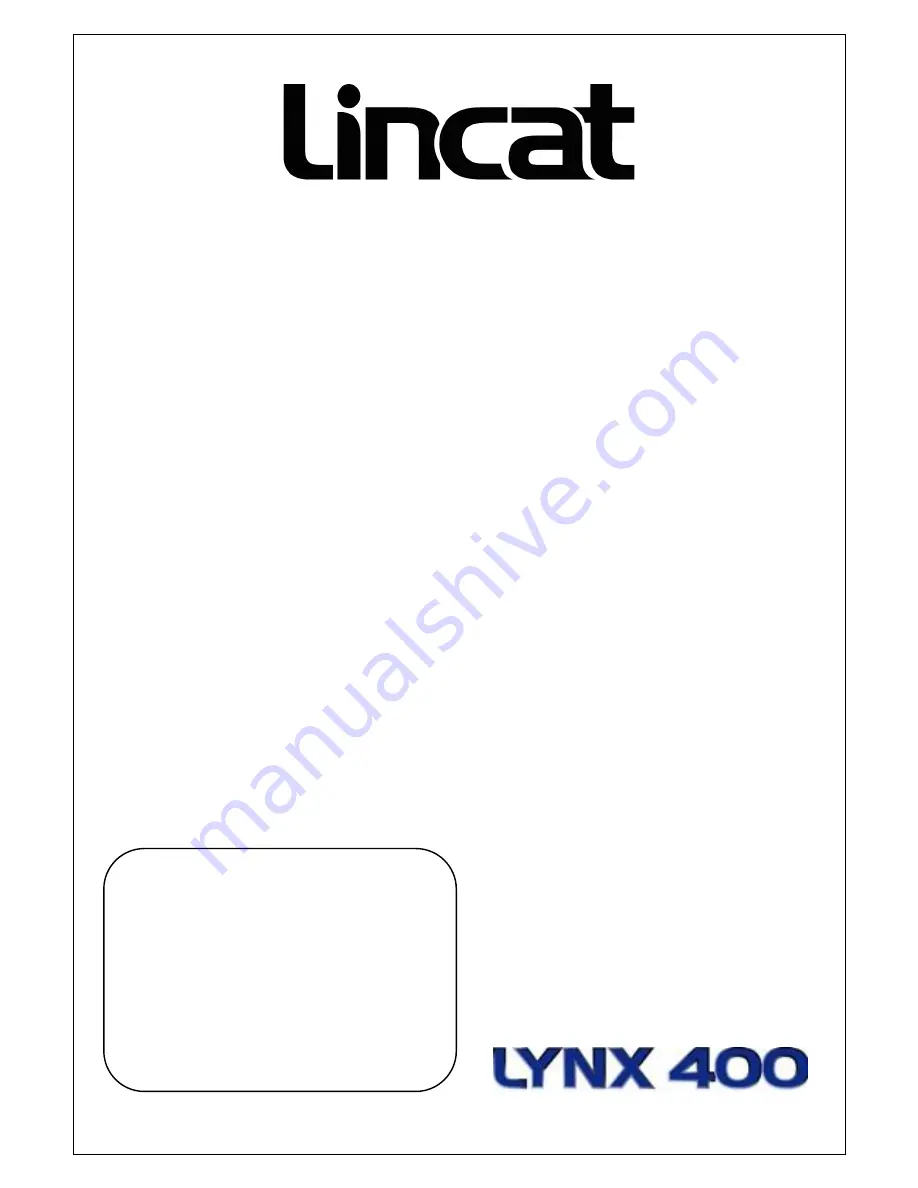 Lincat LPB Installation, Operating And Servicing Instructions Download Page 1