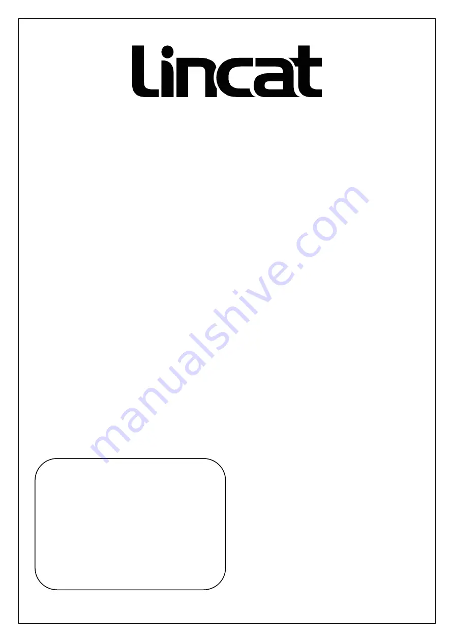 Lincat OE7503 User, Installation, Servicing And Conversion Instructions Download Page 1