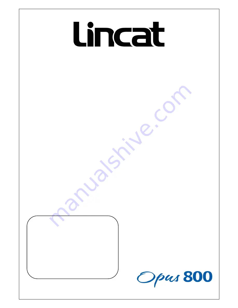 Lincat OE8017 Installation, Operating And Servicing Instructions Download Page 1