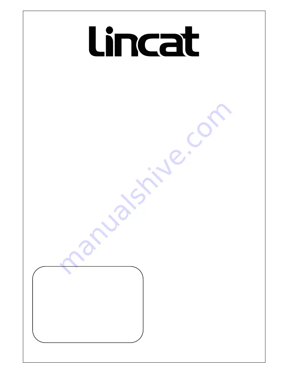 Lincat PO89X Installation, Operating And Servicing Instructions Download Page 1