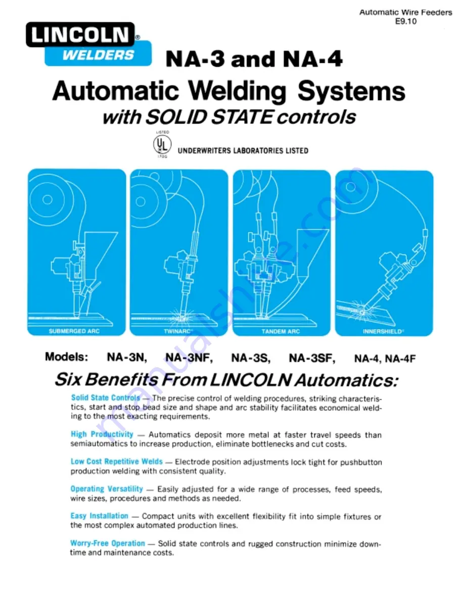 Lincoln Electric NA-3S Скачать руководство пользователя страница 1