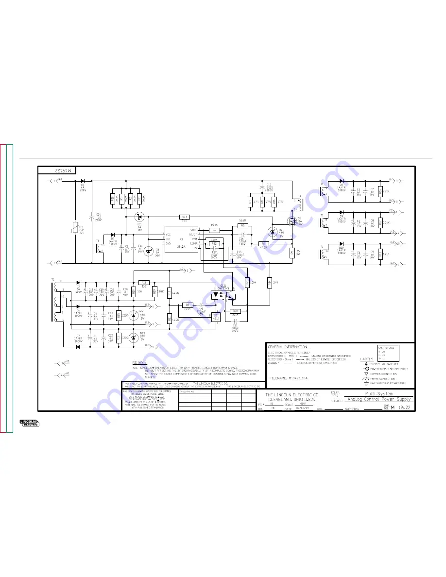 Lincoln Electric RANGER 250 Service Manual Download Page 124