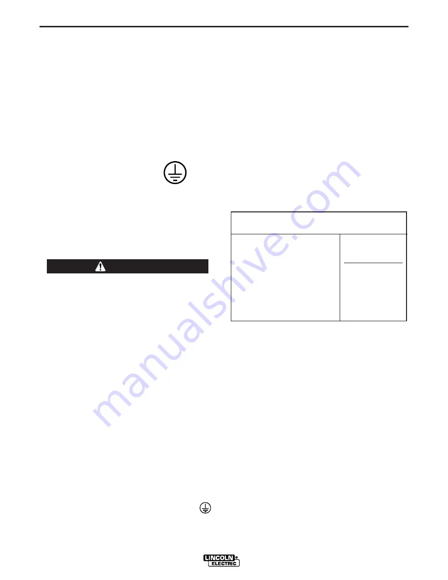 Lincoln Electric Ranger 305 G Operator'S Manual Download Page 13