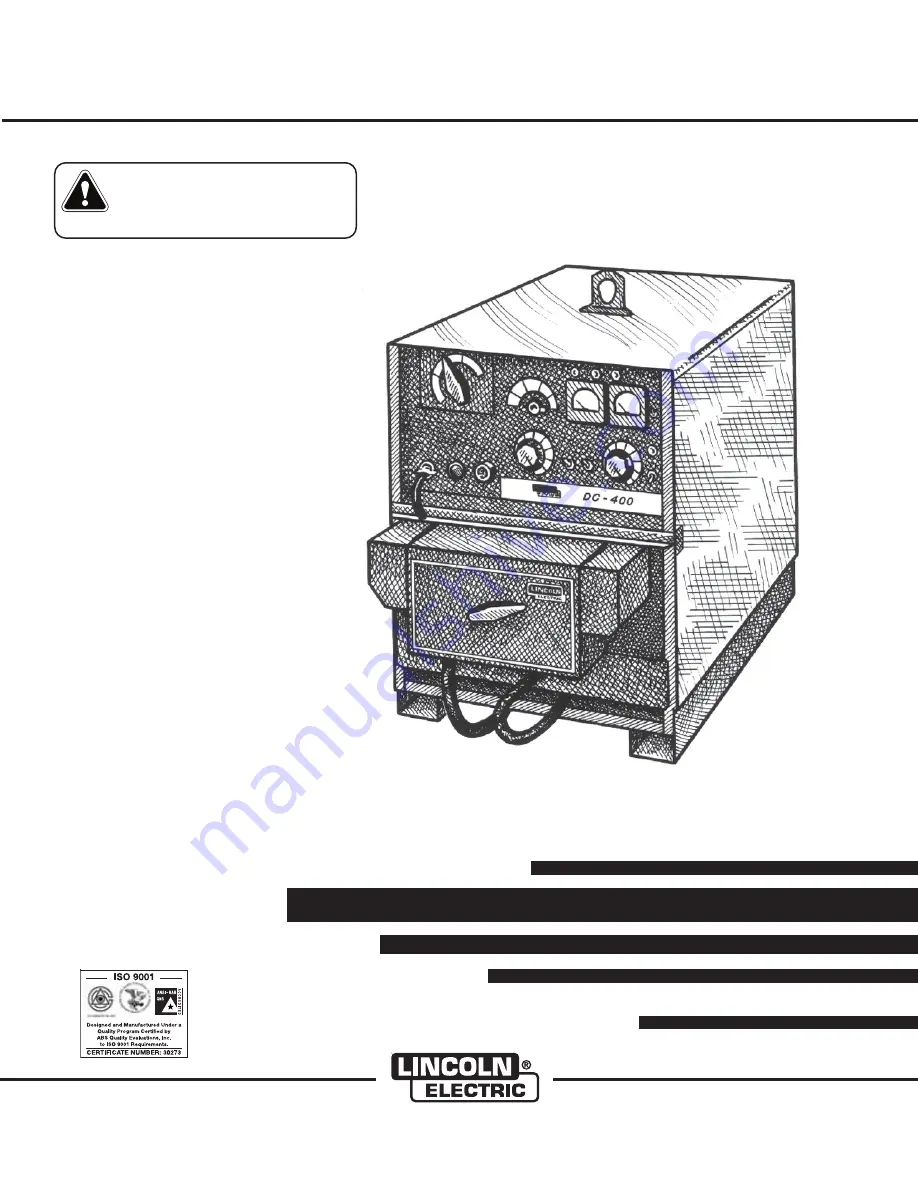 Lincoln IDEALARC DC-400 Operator'S Manual Download Page 1