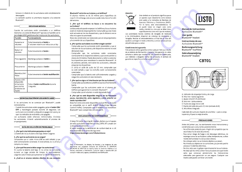 Listo CBT01 User Manual Download Page 5