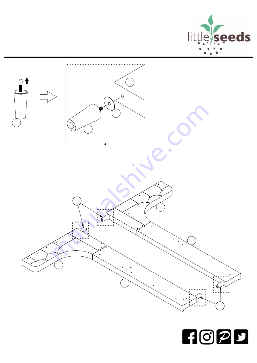 Little Seeds Ambrosia Upholstered Full Bed 4398429LS Assembly Manual Download Page 9