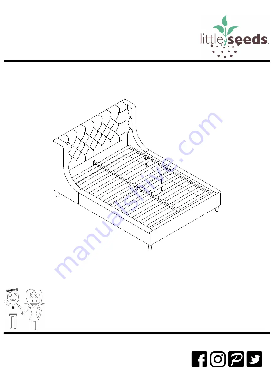 Little Seeds Ambrosia Upholstered Full Bed 4398429LS Assembly Manual Download Page 20