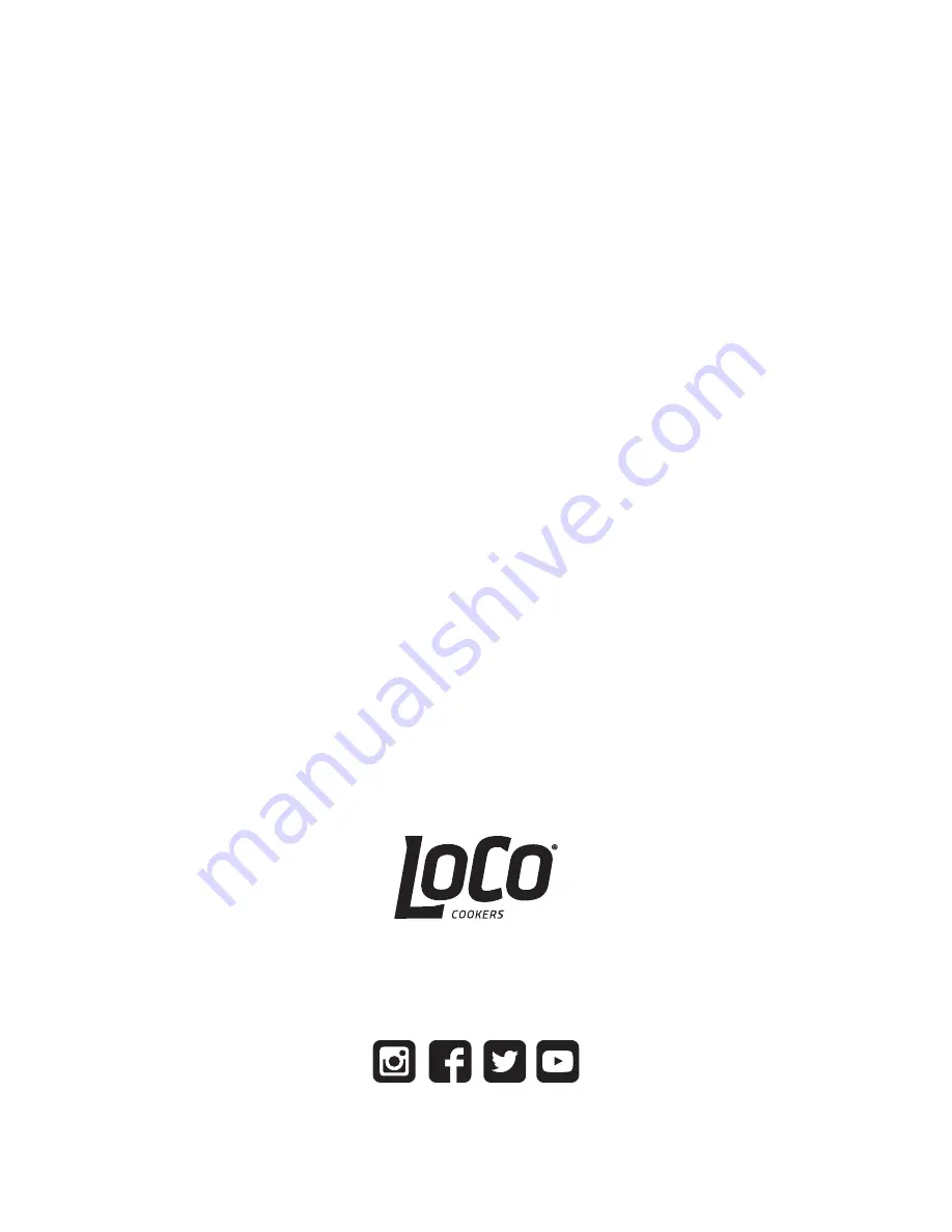 LOCO COOKERS SureSpark LCBFSKSS Owner'S Manual Download Page 20