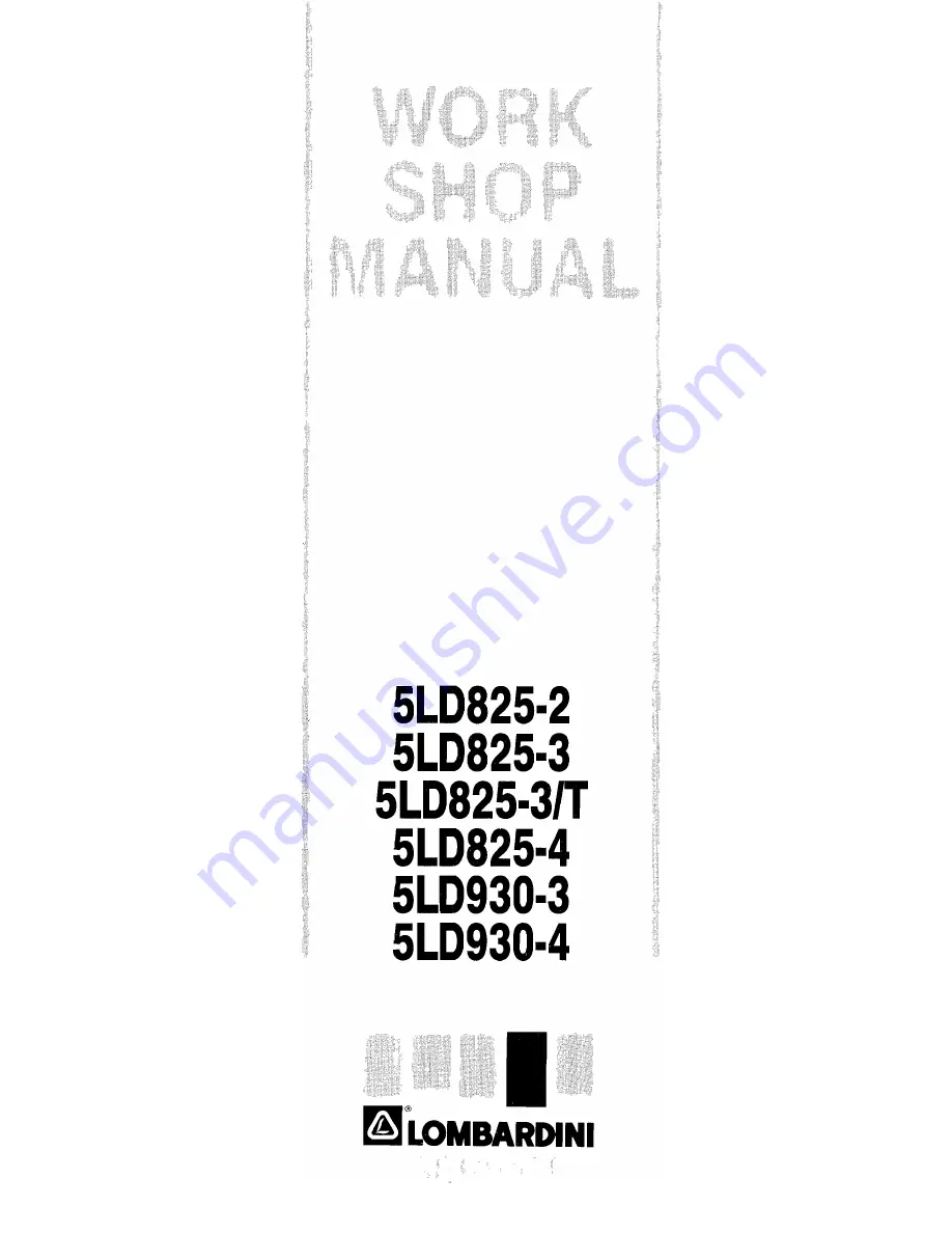 Lombardini 5LD825-2 Workshop Manual Download Page 1