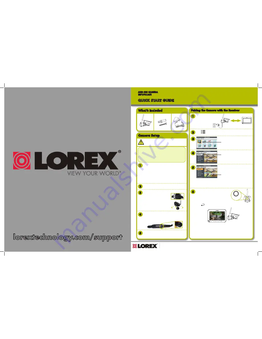 Lorex LW1741AC1 Quick Start Manual Download Page 1