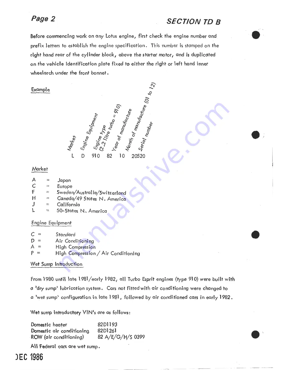 Lotus 1980 ESPRIT S3 Service Manual Download Page 28