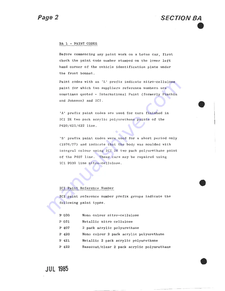 Lotus 1980 ESPRIT S3 Service Manual Download Page 47