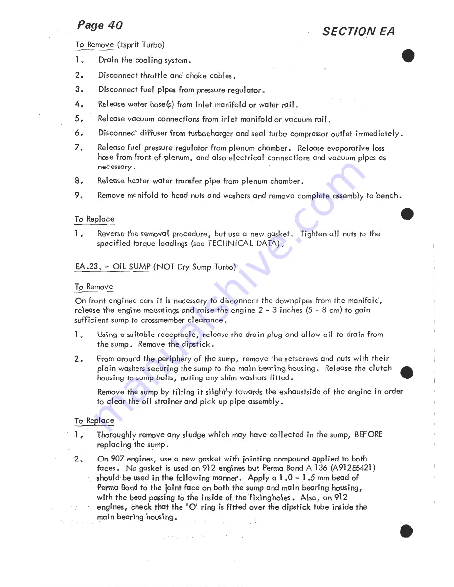 Lotus 1980 ESPRIT S3 Service Manual Download Page 184