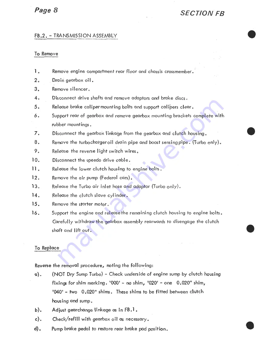 Lotus 1980 ESPRIT S3 Service Manual Download Page 261