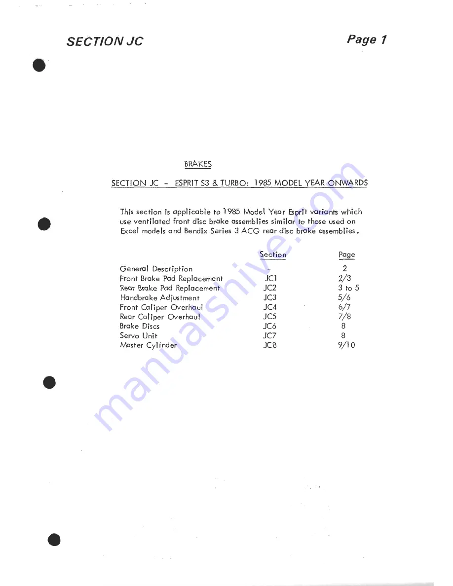 Lotus 1980 ESPRIT S3 Service Manual Download Page 317