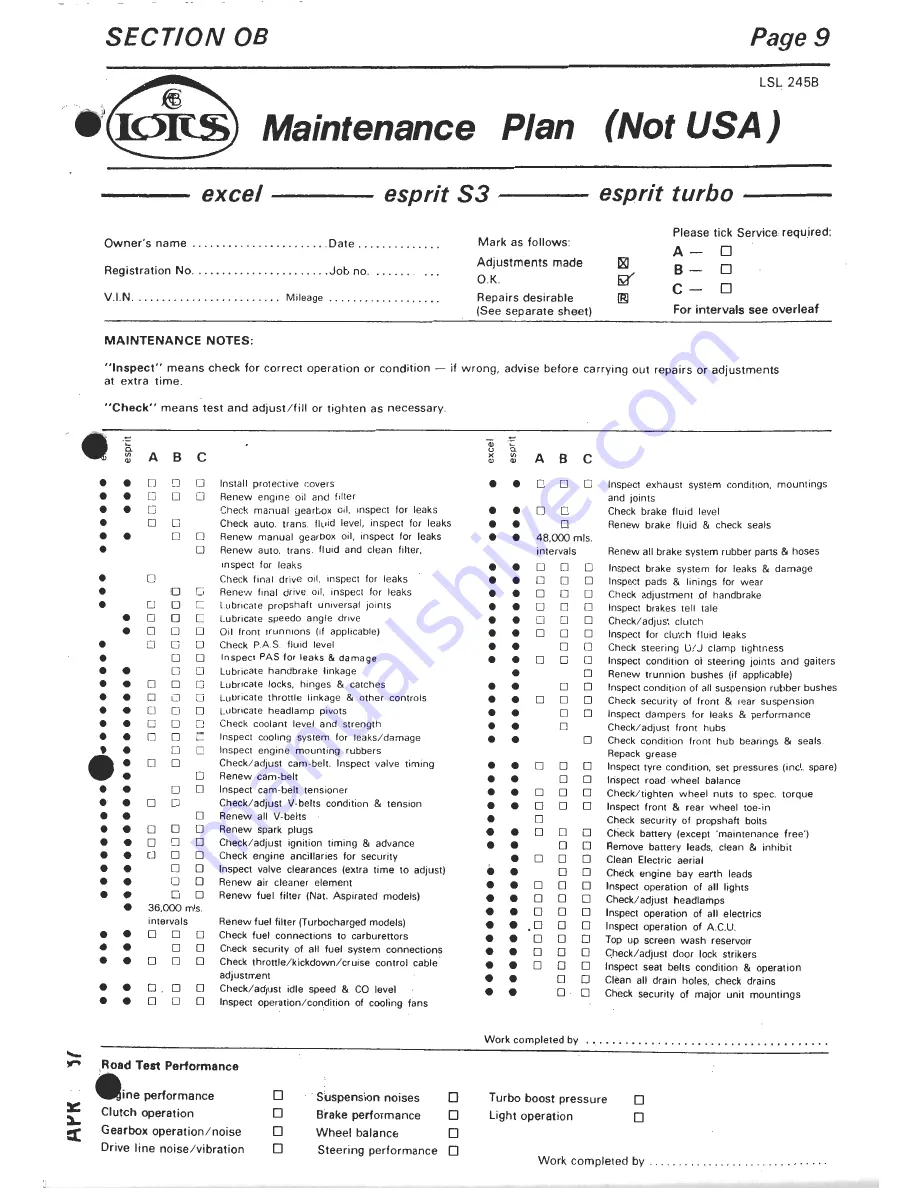 Lotus 1980 ESPRIT S3 Service Manual Download Page 565