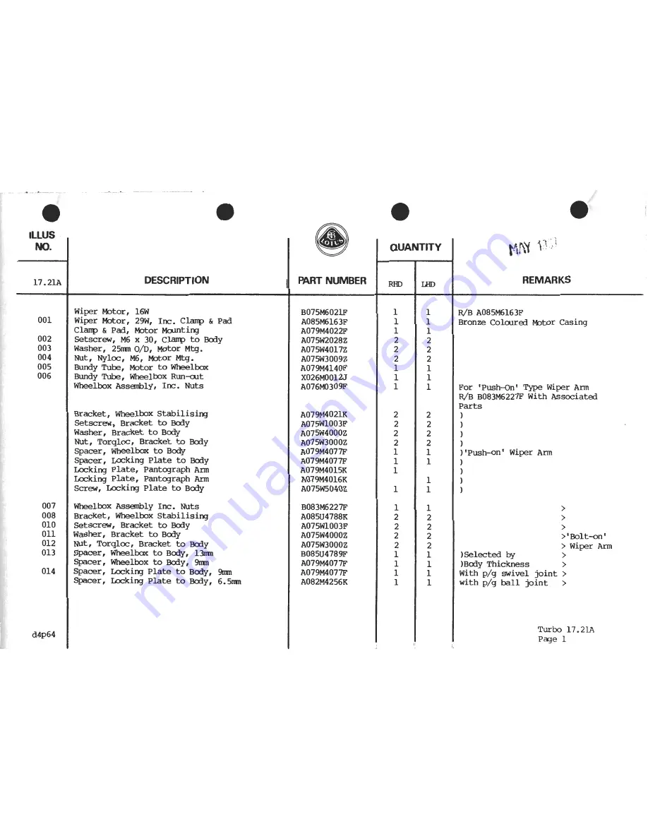 Lotus 1980 ESPRIT S3 Service Manual Download Page 745