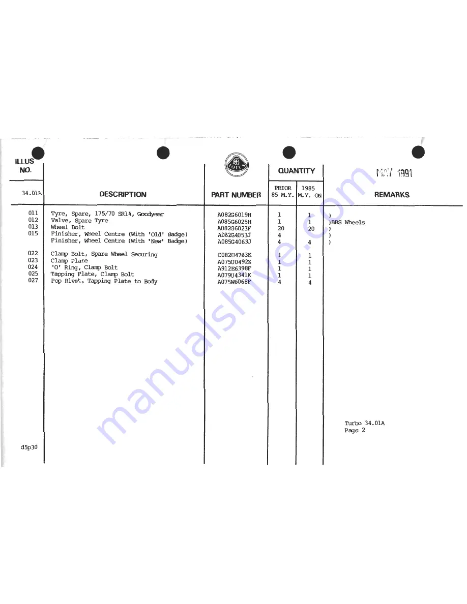 Lotus 1980 ESPRIT S3 Service Manual Download Page 831